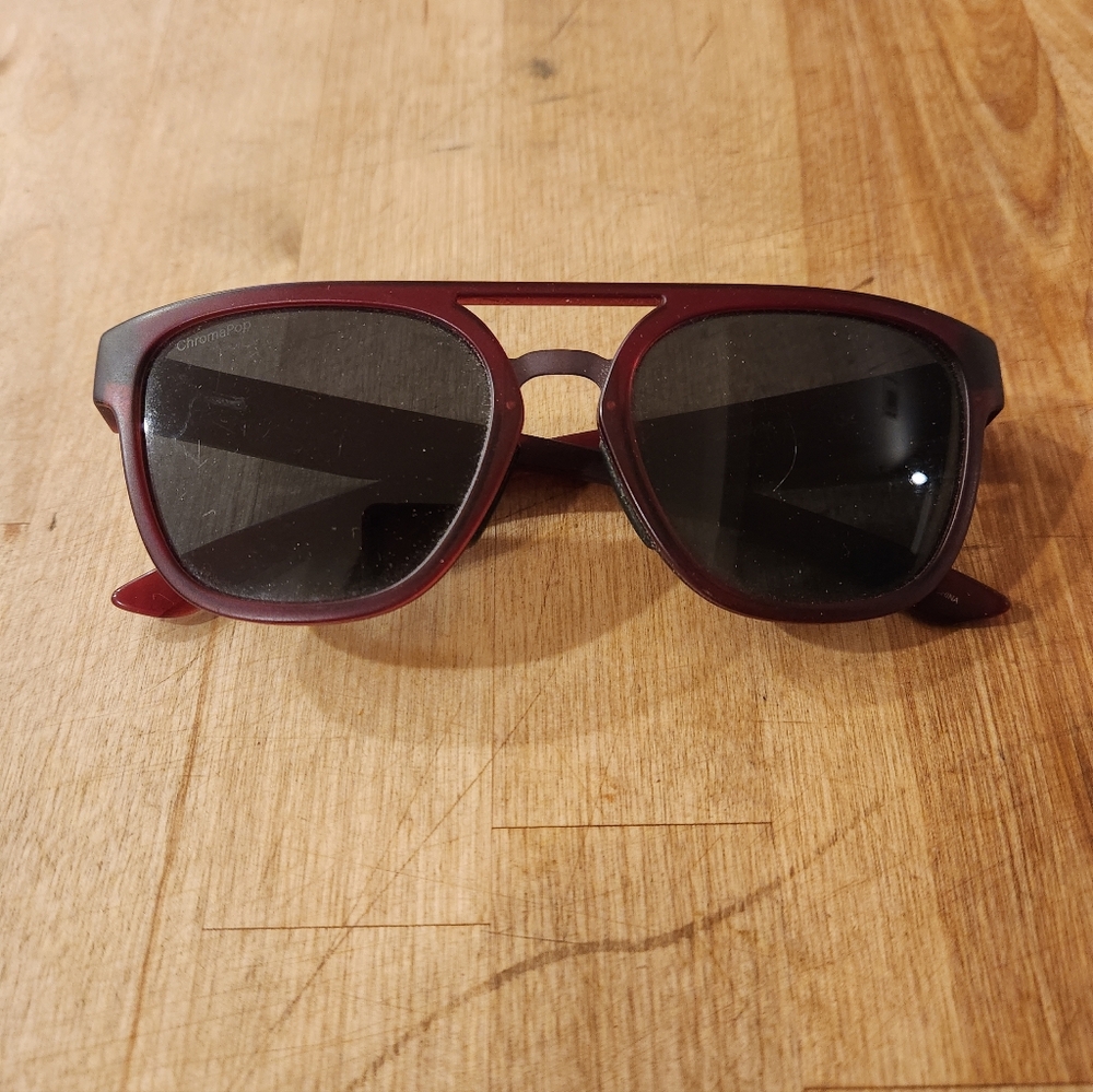 SMITH Men's Burgundy Frame Black Lens Sunglasses